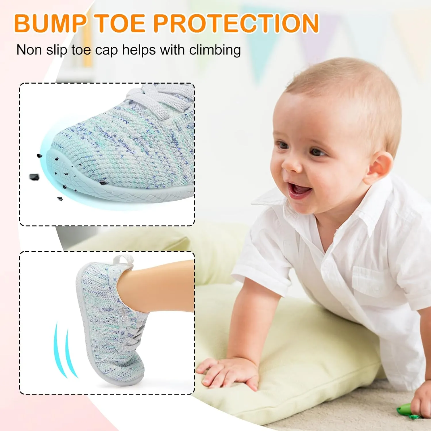 L-RUN Toddler Boys Girls Tennis Shoes Breathable Comfortable Barefoot Wide Summer School Walking Sneakers Baby First Walking Shoes