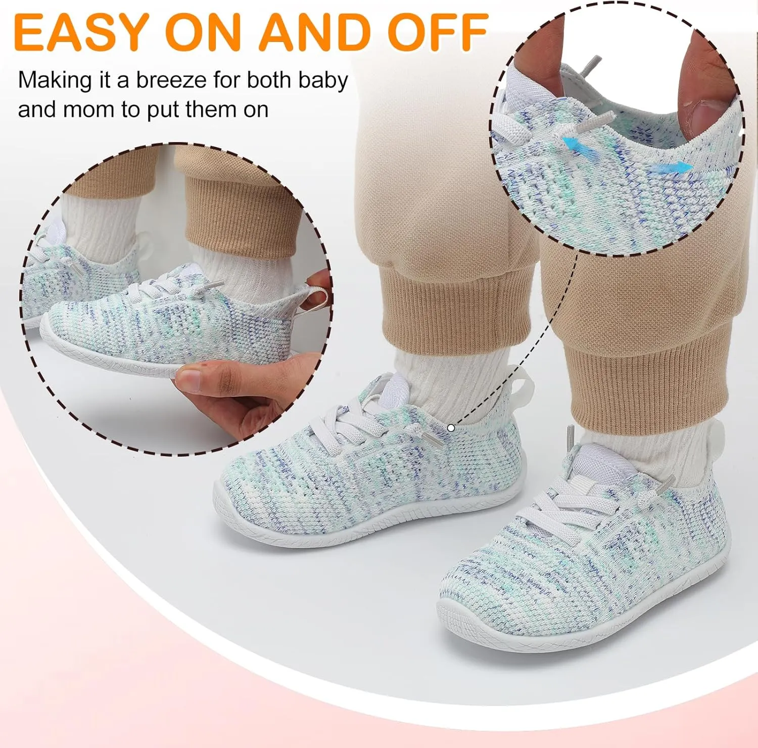 L-RUN Toddler Boys Girls Tennis Shoes Breathable Comfortable Barefoot Wide Summer School Walking Sneakers Baby First Walking Shoes