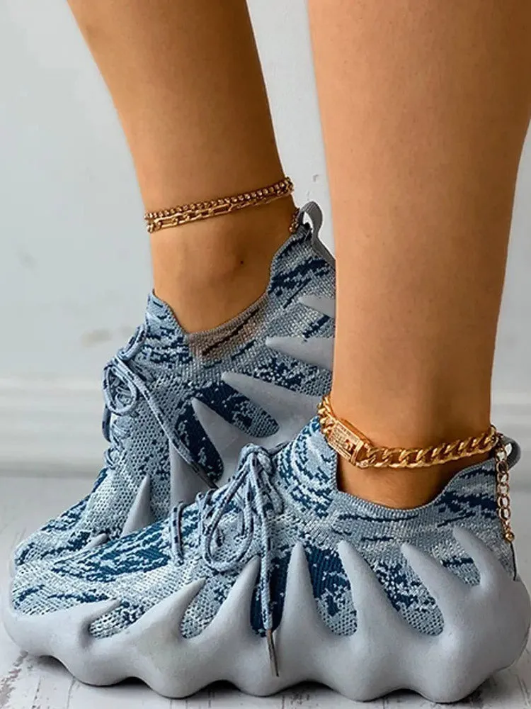 Lace-up Knit Breathable Sneakers-unitmotor™