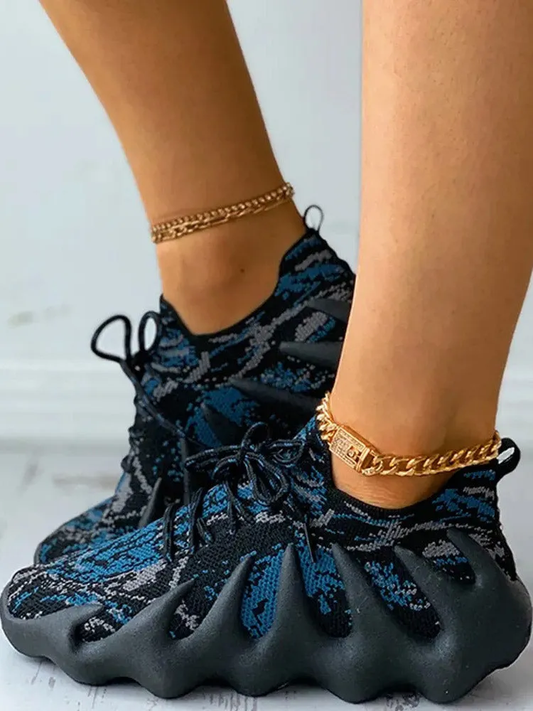 Lace-up Knit Breathable Sneakers-unitmotor™