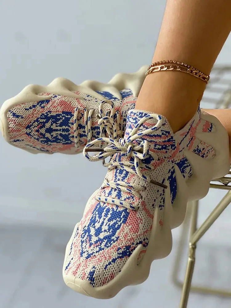 Lace-up Knit Breathable Sneakers-unitmotor™