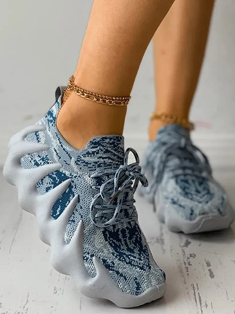 Lace-up Knit Breathable Sneakers-unitmotor™