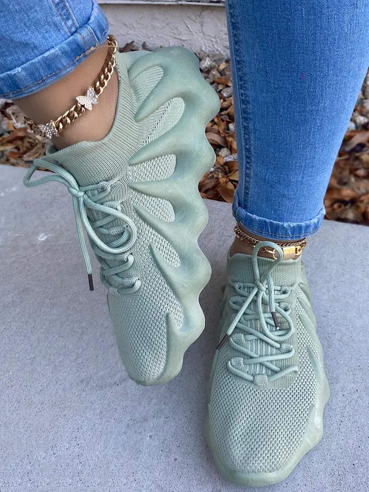 Lace-up Knit Breathable Sneakers-unitmotor™