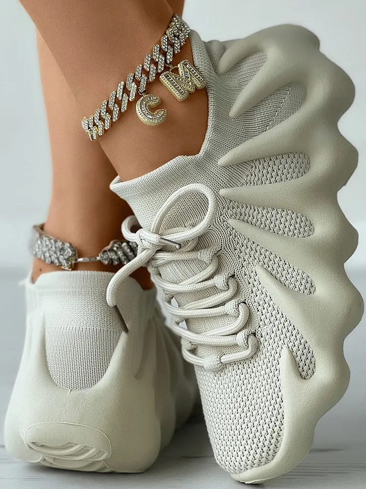 Lace-up Knit Breathable Sneakers-unitmotor™