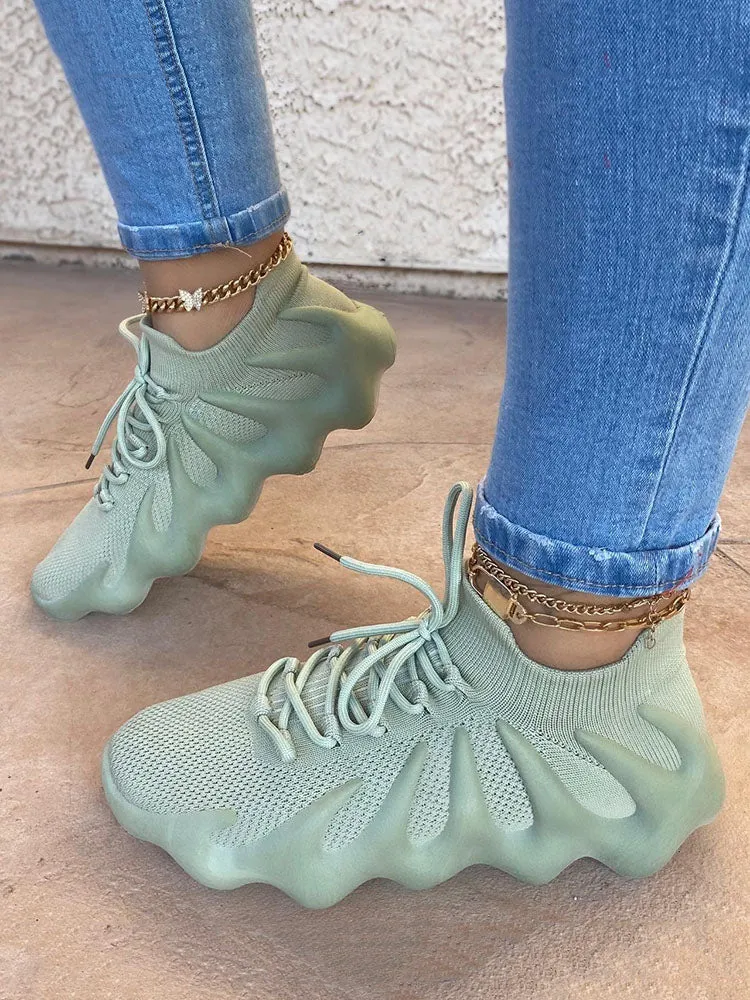 Lace-up Knit Breathable Sneakers-unitmotor™