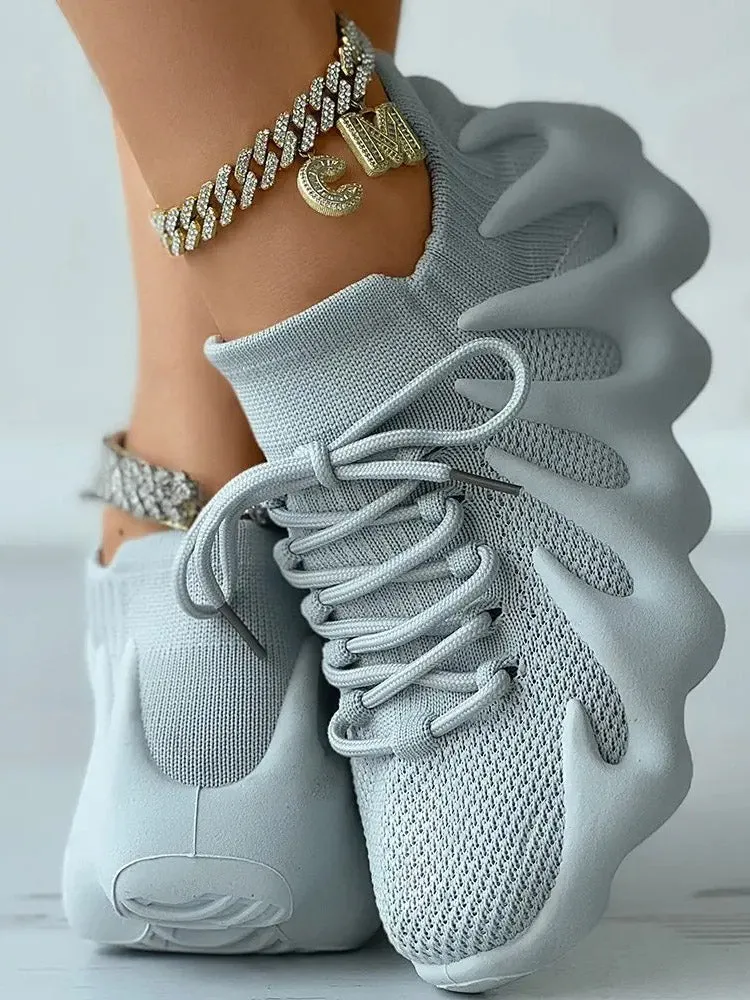 Lace-up Knit Breathable Sneakers-unitmotor™