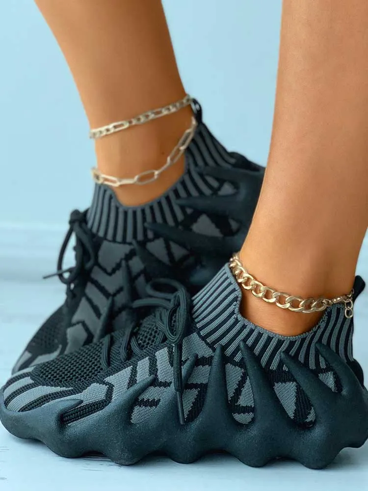 Lace-up Knit Breathable Sneakers-unitmotor™