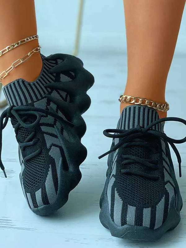 Lace-up Knit Breathable Sneakers-unitmotor™