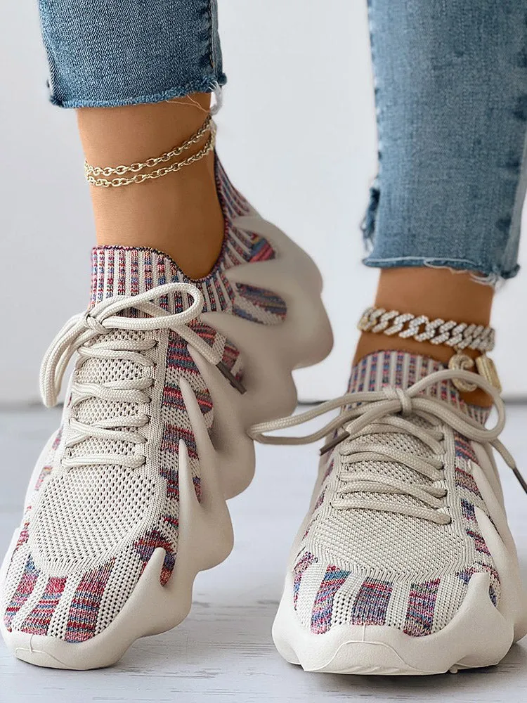 Lace-up Knit Breathable Sneakers-unitmotor™