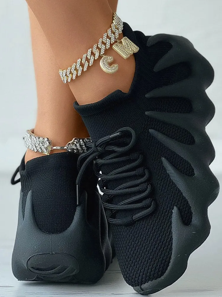 Lace-up Knit Breathable Sneakers-unitmotor™