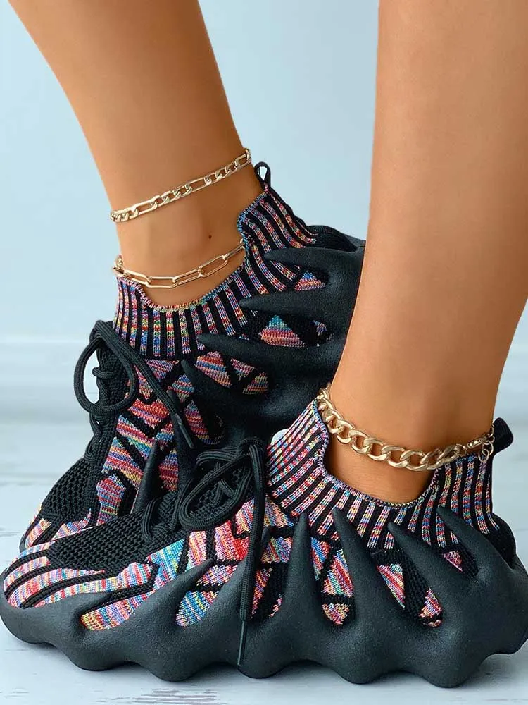 Lace-up Knit Breathable Sneakers-unitmotor™