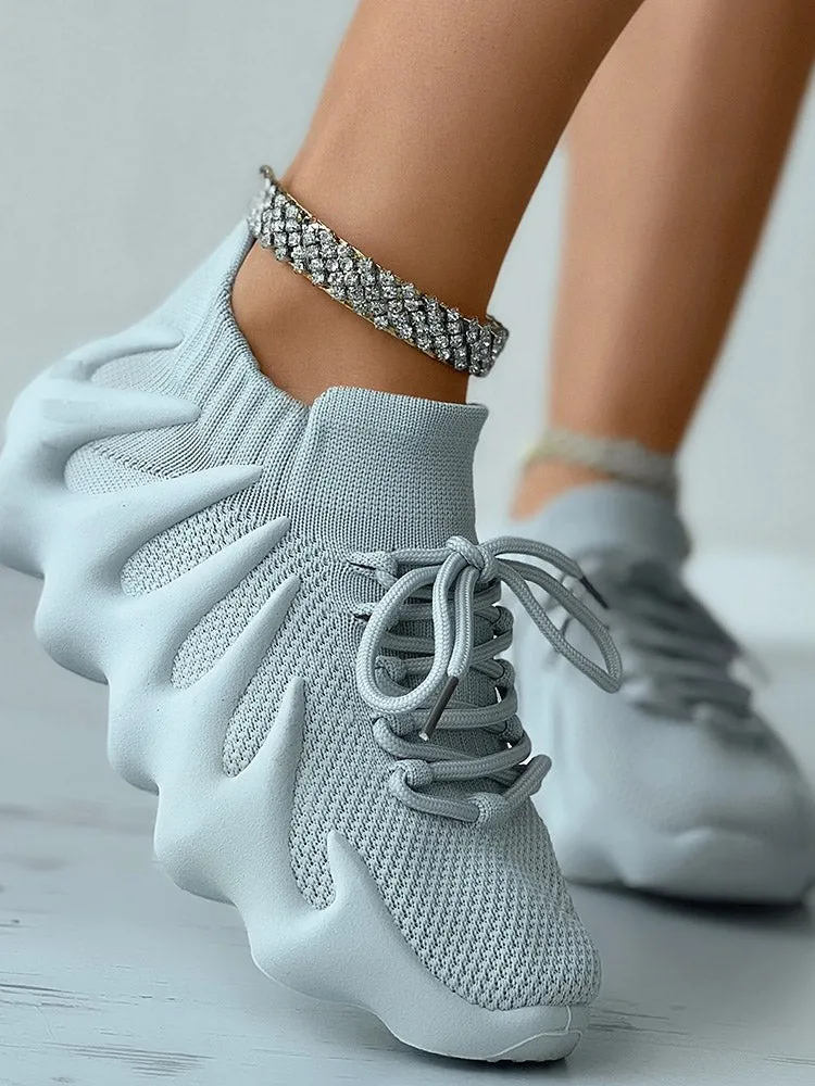 Lace-up Knit Breathable Sneakers-unitmotor™