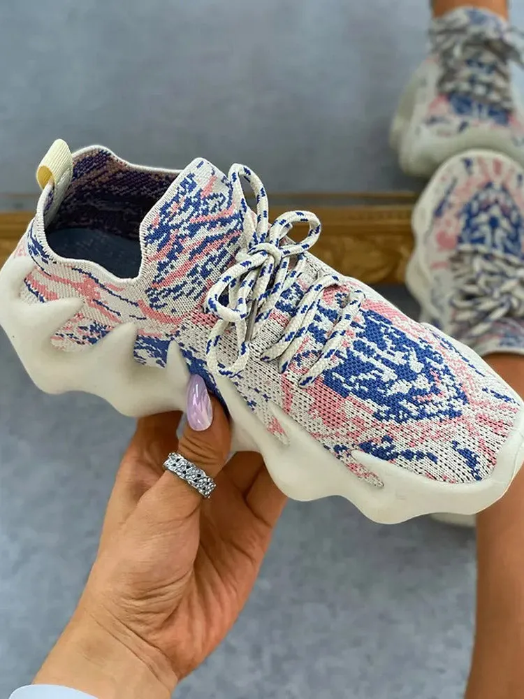 Lace-up Knit Breathable Sneakers-unitmotor™