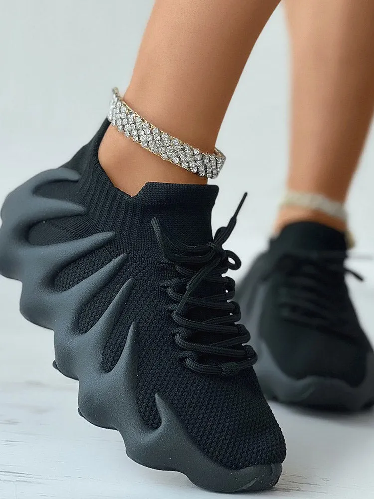 Lace-up Knit Breathable Sneakers-unitmotor™
