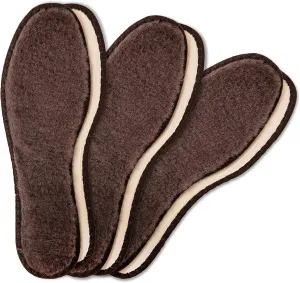 Lambswool Winter Insoles for Boots Shoes, Set of 3 Pairs, Insole Replacements for Men and Women, Lambskin Inner Soles, Durable and Warm, 3 Pairs of Winter Shoe Inserts, by Kaps (39 EUR / L8 US)
