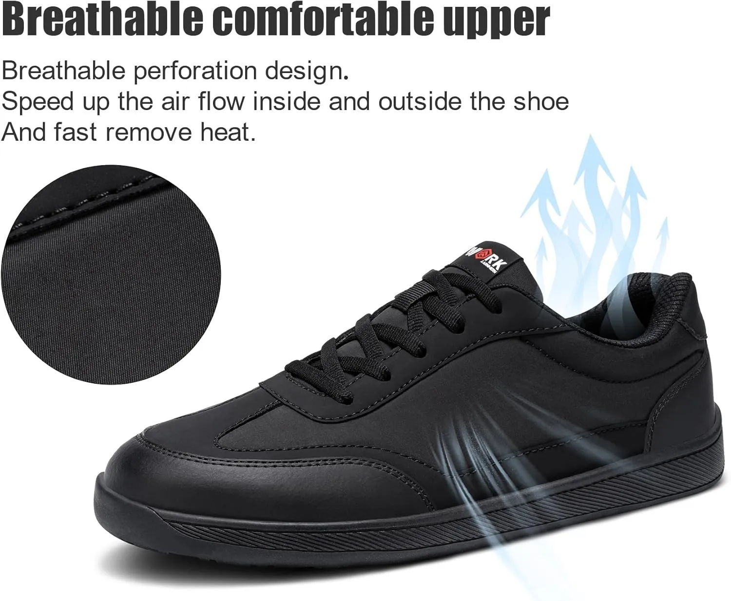 LARNMERN Steel Toe Shoes for Men Waterproof Slip Resistant Work Sneakers Athletic Durable Lightweight Comfortable Water Resistant Indestructible Construction Tennis Air Cushion