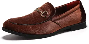 LCQL Men's Luxury Velvet Penny Loafer Shoes Noble Slip-on Suede Loafers Smoking Slippers Plus Size 7-13