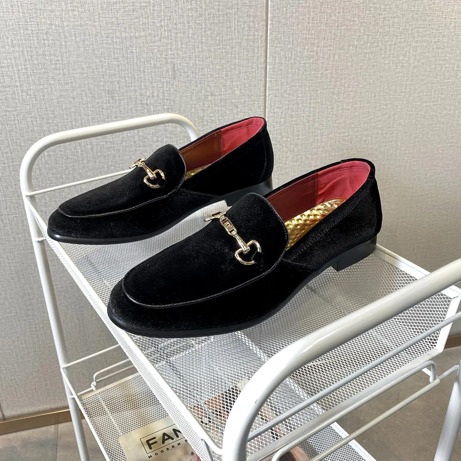 LCQL Men's Luxury Velvet Penny Loafer Shoes Noble Slip-on Suede Loafers Smoking Slippers Plus Size 7-13