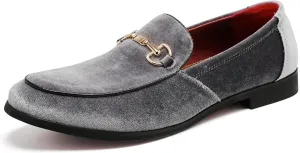 LCQL Men's Luxury Velvet Penny Loafer Shoes Noble Slip-on Suede Loafers Smoking Slippers Plus Size 7-13