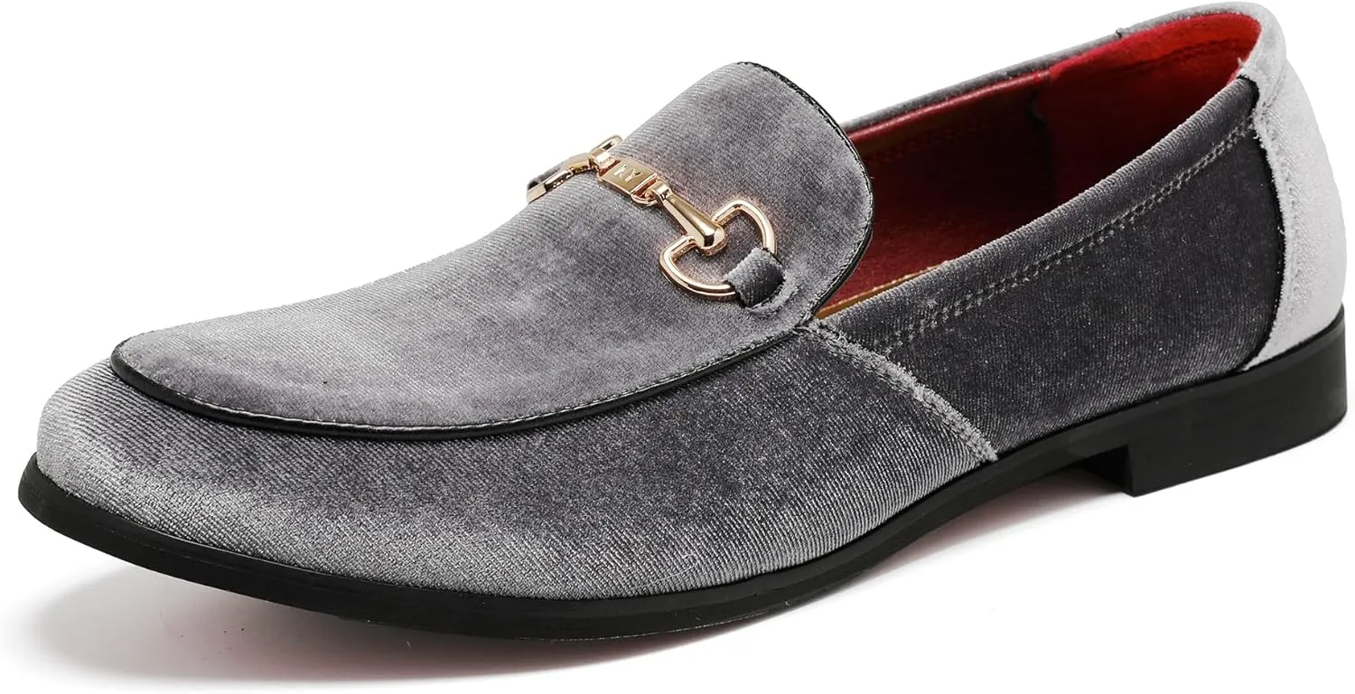 LCQL Men's Luxury Velvet Penny Loafer Shoes Noble Slip-on Suede Loafers Smoking Slippers Plus Size 7-13