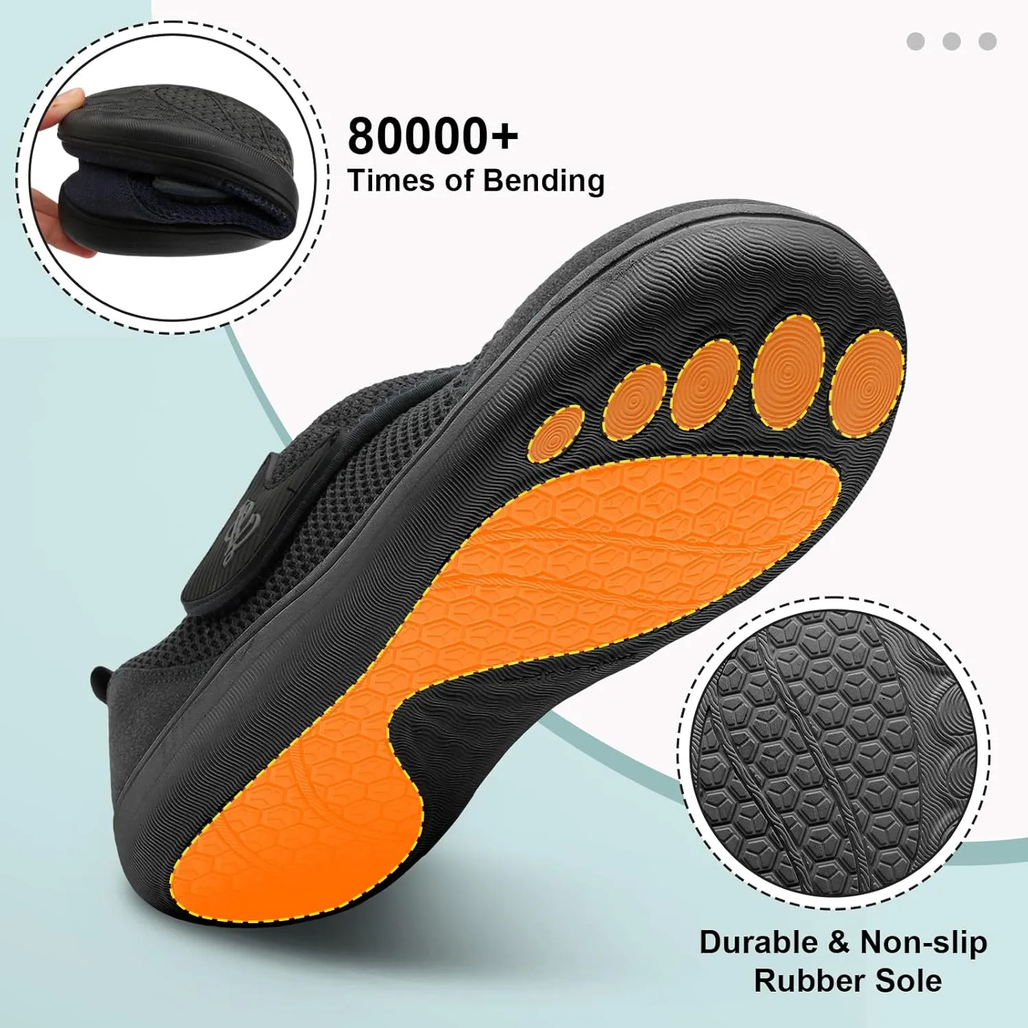 LeIsfIt Mens Walking Shoes Wide Diabetic Shoes Adjustable Barefoot Shoes Breathable Zero Drop Shoes Wide Width Arthritis Edema Shoes