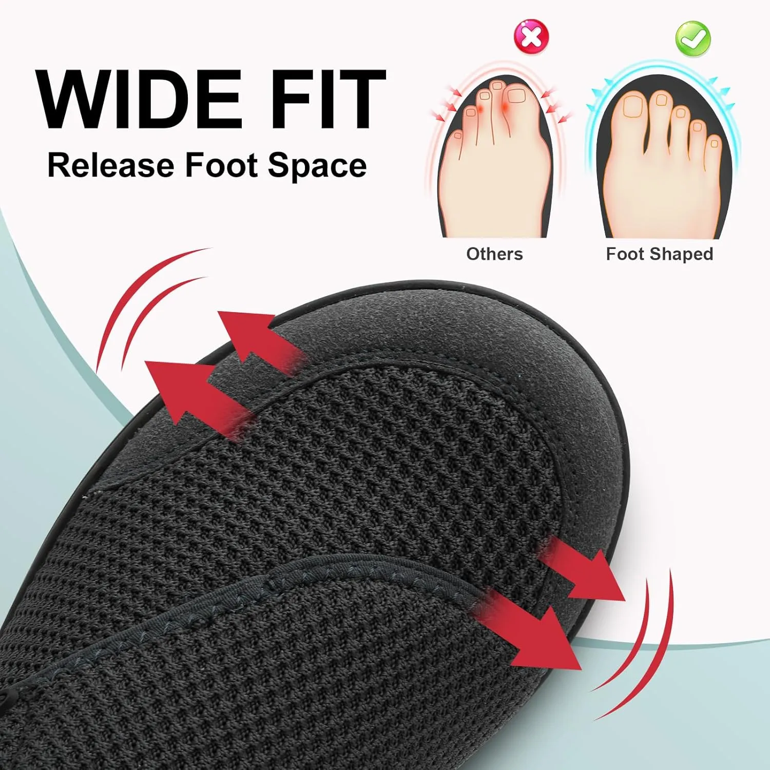 LeIsfIt Mens Walking Shoes Wide Diabetic Shoes Adjustable Barefoot Shoes Breathable Zero Drop Shoes Wide Width Arthritis Edema Shoes