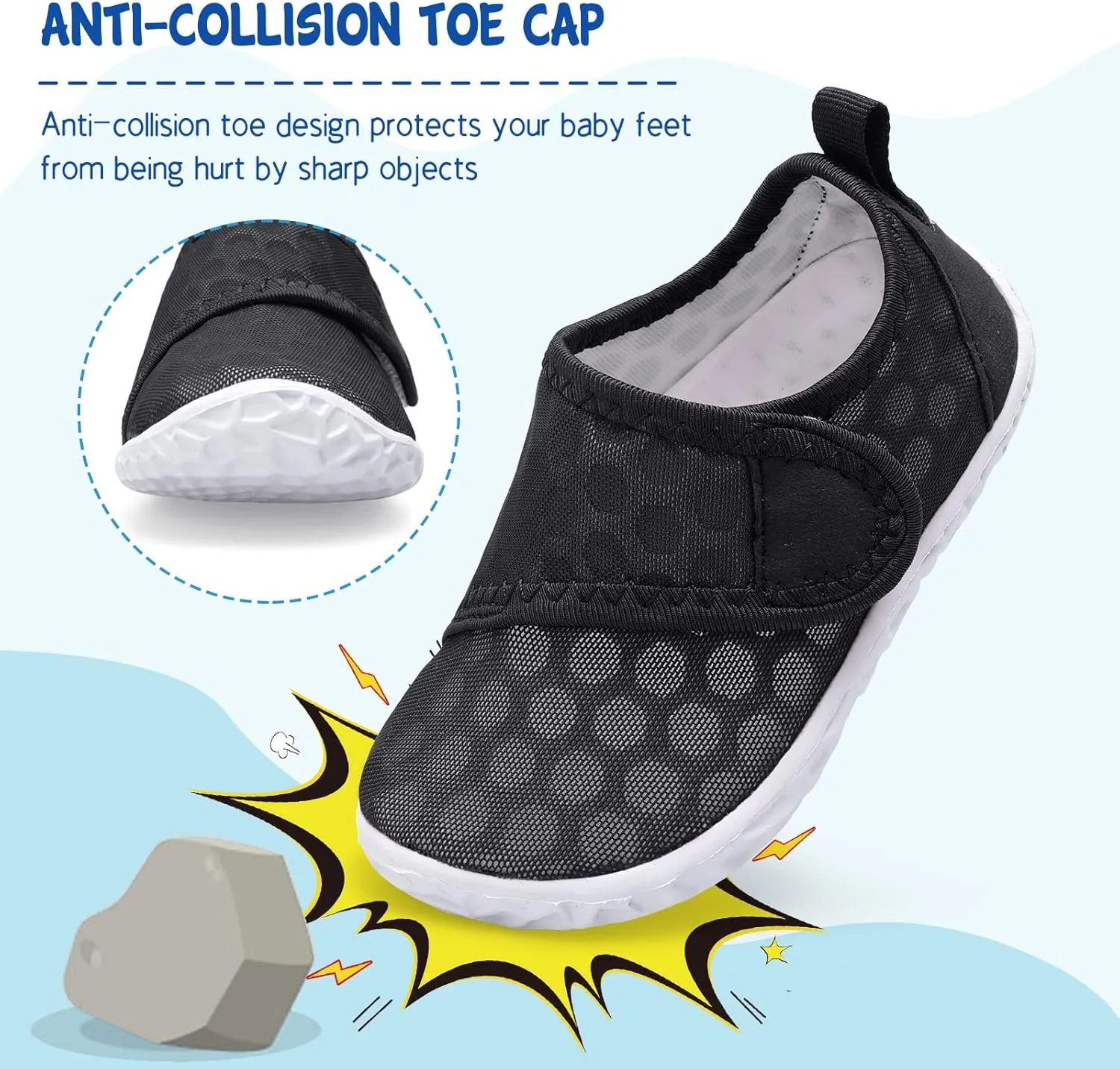 LeIsfIt Toddler Water Shoes Boys Girls Aqua Socks Kids Breathable Swim Shoes Non-Slip Barefoot Beach Shoes