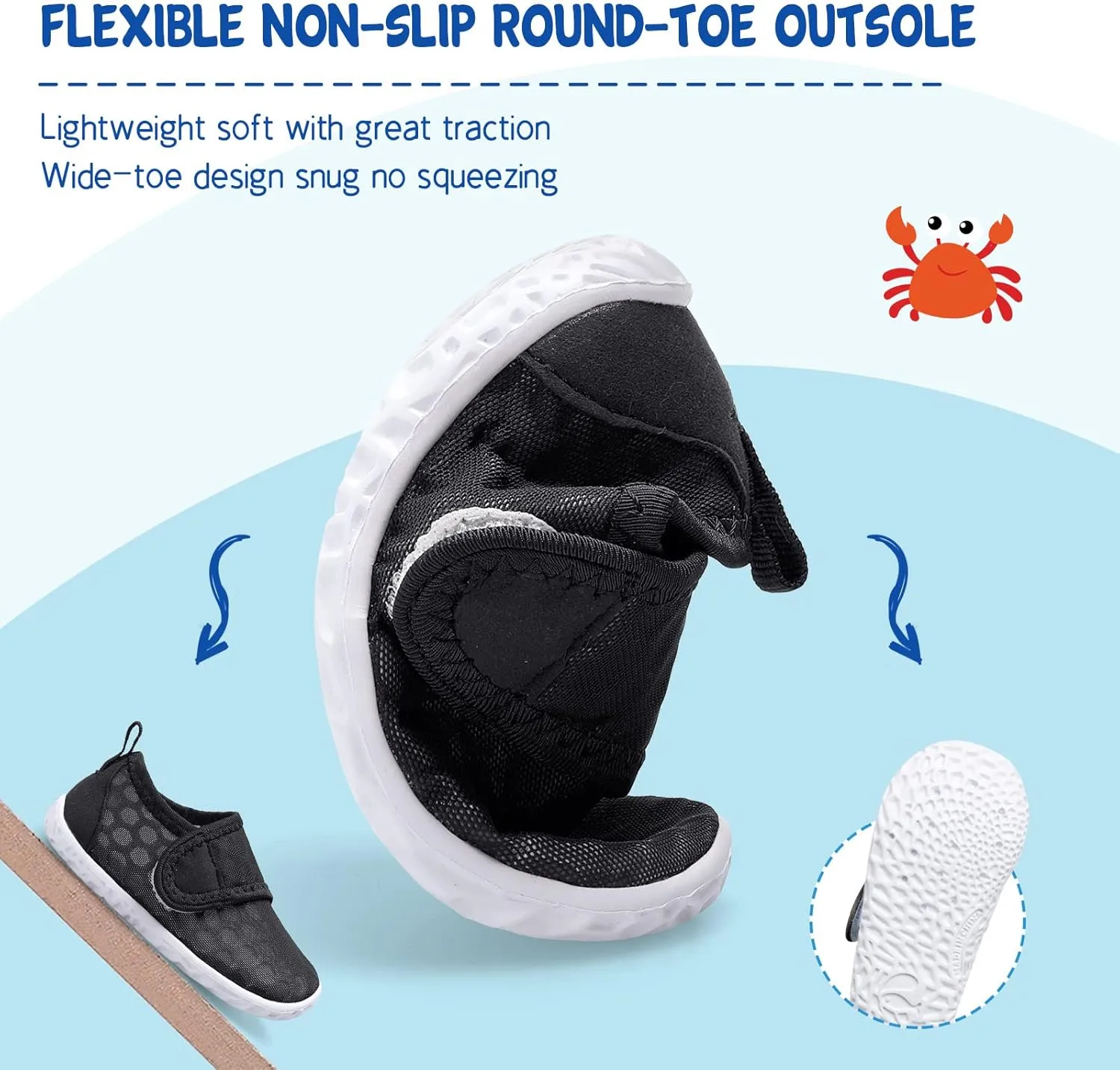 LeIsfIt Toddler Water Shoes Boys Girls Aqua Socks Kids Breathable Swim Shoes Non-Slip Barefoot Beach Shoes