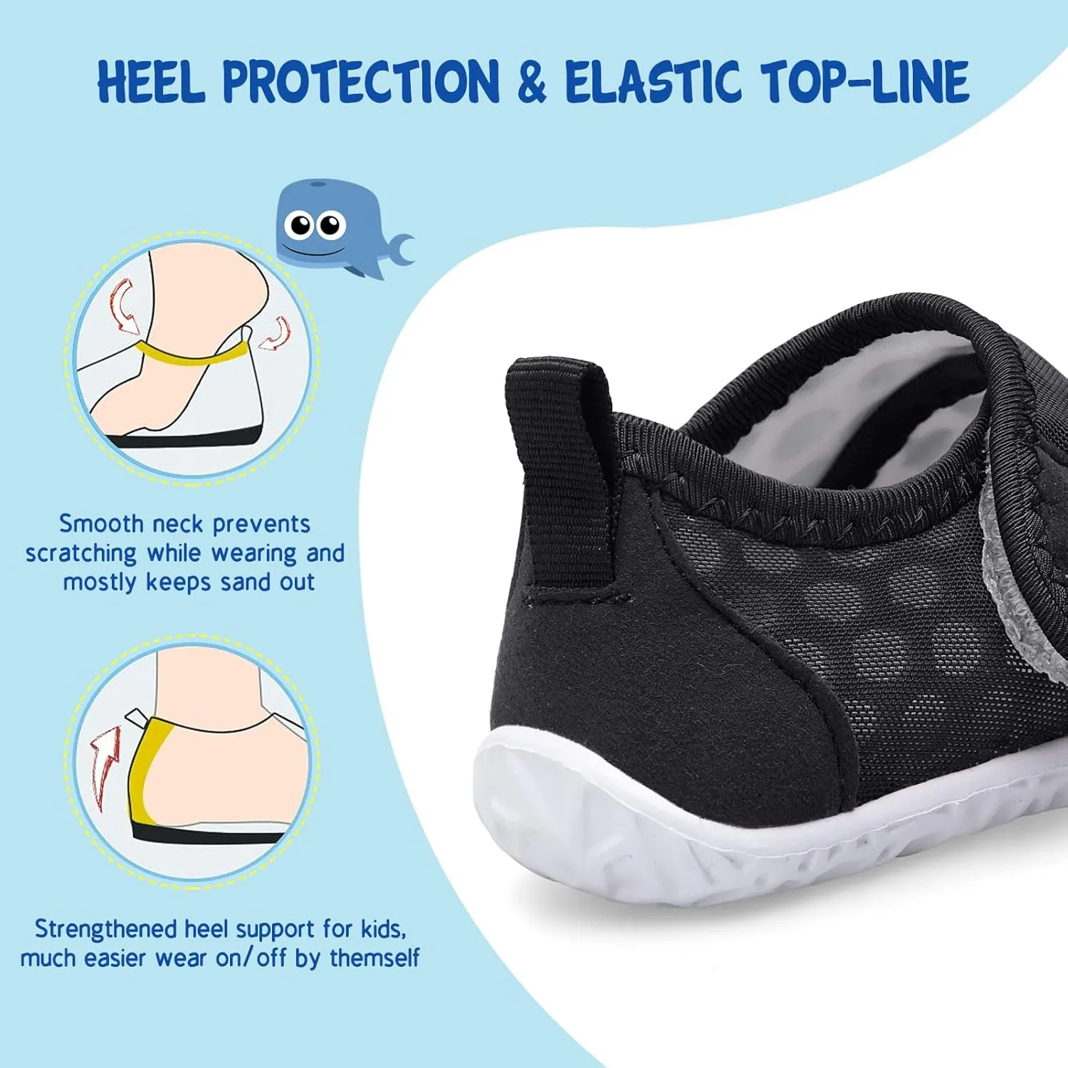 LeIsfIt Toddler Water Shoes Boys Girls Aqua Socks Kids Breathable Swim Shoes Non-Slip Barefoot Beach Shoes