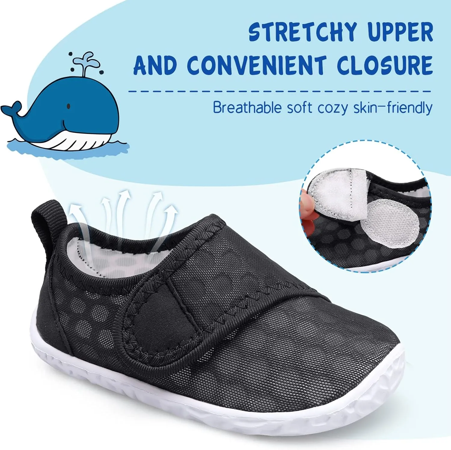 LeIsfIt Toddler Water Shoes Boys Girls Aqua Socks Kids Breathable Swim Shoes Non-Slip Barefoot Beach Shoes