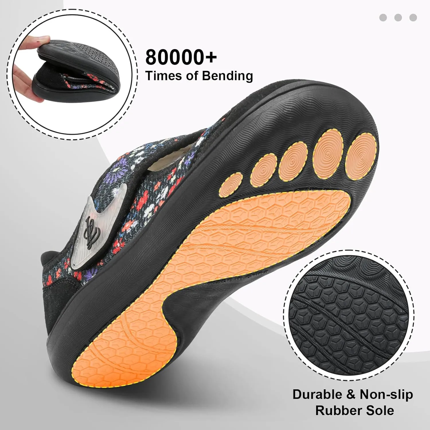 LeIsfIt Womens Wide Diabetic Shoes Adjustable Barefoot Walking Shoes Breathable Zero Drop Sneakers for Wide Width Arthritis Edema Feet Size 6-12