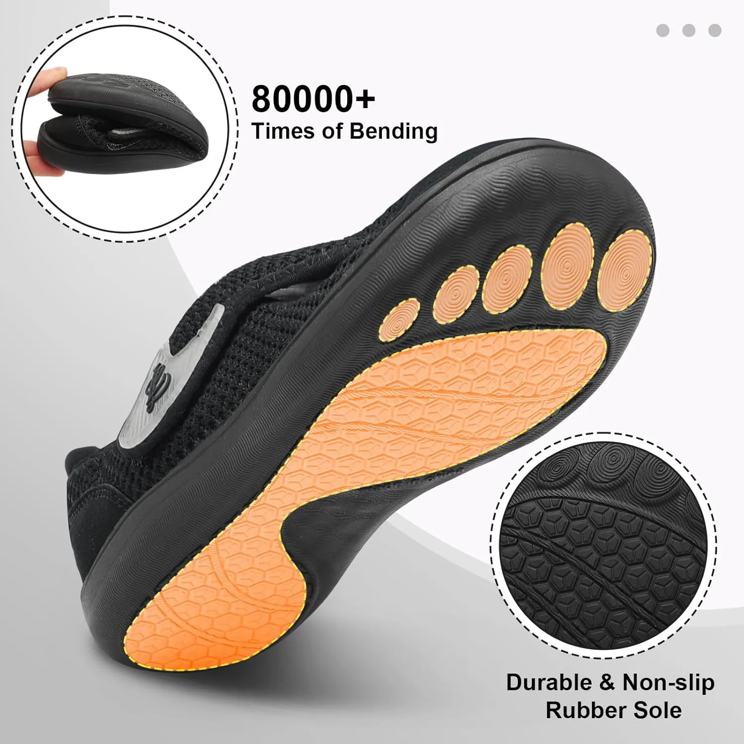 LeIsfIt Womens Wide Diabetic Shoes Adjustable Barefoot Walking Shoes Breathable Zero Drop Sneakers for Wide Width Arthritis Edema Feet Size 6-12