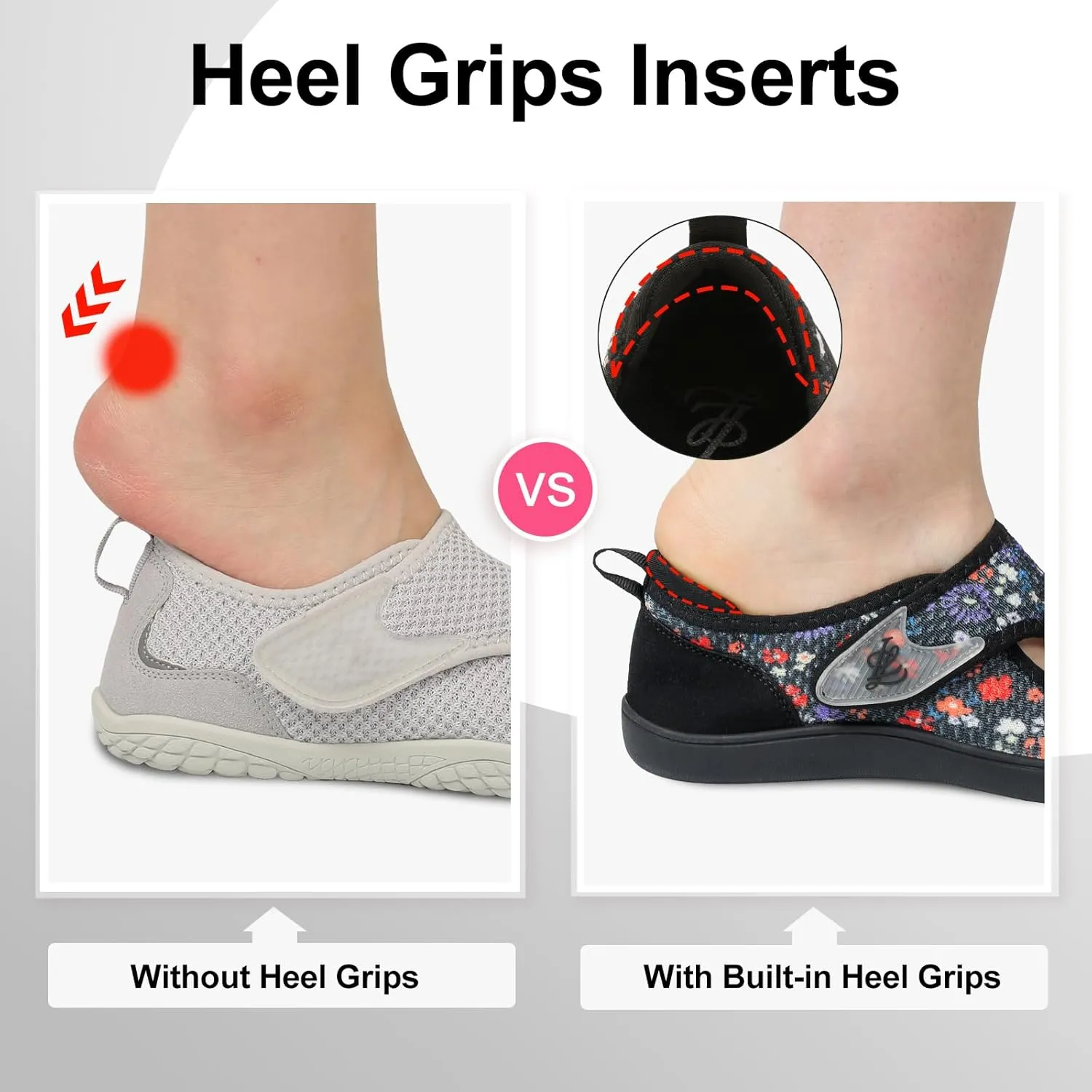 LeIsfIt Womens Wide Diabetic Shoes Adjustable Barefoot Walking Shoes Breathable Zero Drop Sneakers for Wide Width Arthritis Edema Feet Size 6-12