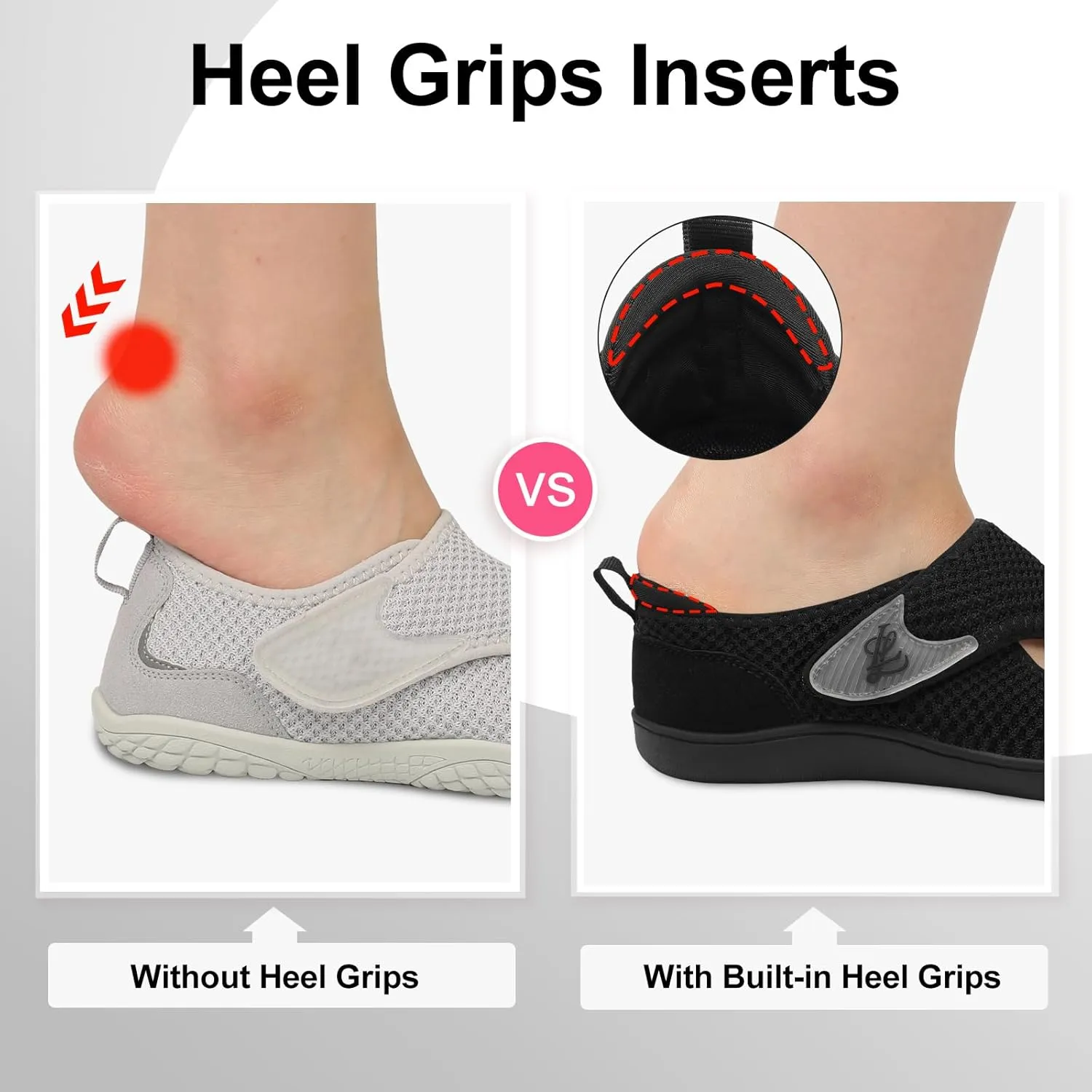 LeIsfIt Womens Wide Diabetic Shoes Adjustable Barefoot Walking Shoes Breathable Zero Drop Sneakers for Wide Width Arthritis Edema Feet Size 6-12