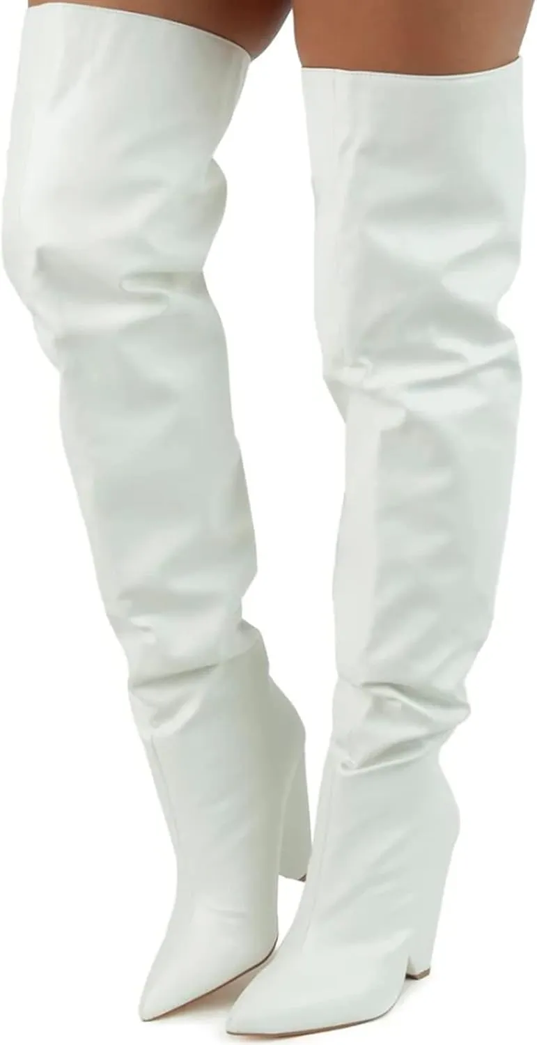 Liliana Women's Over The Knee Thigh High Wedge Heel Boots