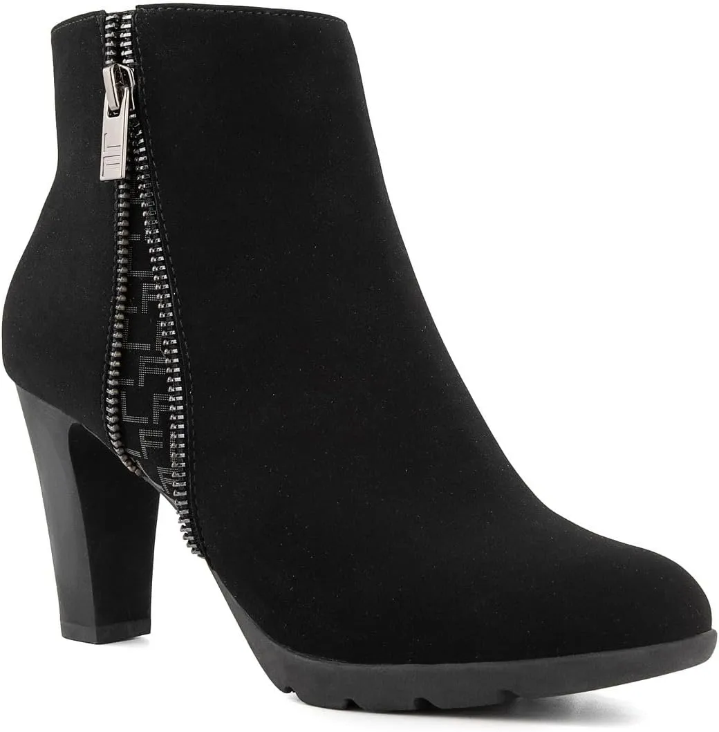 LONDON FOG Womens Beelize Ankle Bootie Heeled Ankle Boot