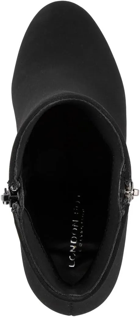 LONDON FOG Womens Beelize Ankle Bootie Heeled Ankle Boot