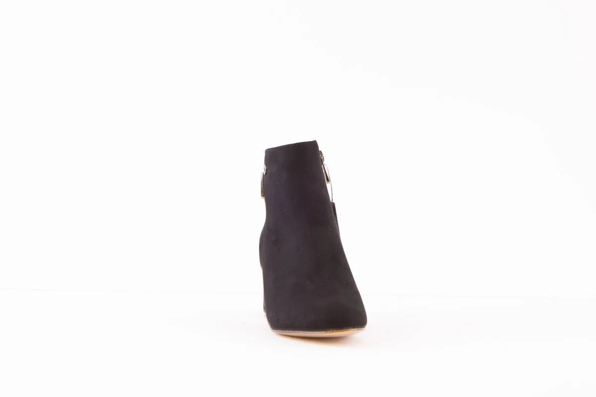 LOTUS - CASSANDRA MEDIUM HEEL ANKLE BOOT - BLACK SUEDE