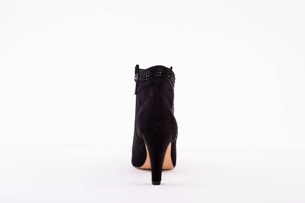 LOTUS - EMMA B HIGH HEEL FASHION ANKLE BOOT - BLACK SUEDE
