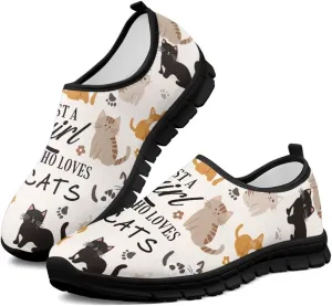 Low-Cut Animals Pattern Casual Shoes - Walking Shoe Women, Tennis Sneakers, Polyester Fabric Breathable Footwear