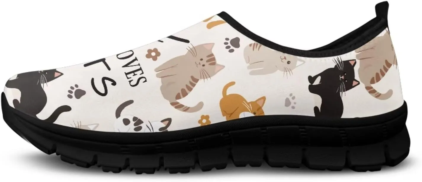 Low-Cut Animals Pattern Casual Shoes - Walking Shoe Women, Tennis Sneakers, Polyester Fabric Breathable Footwear