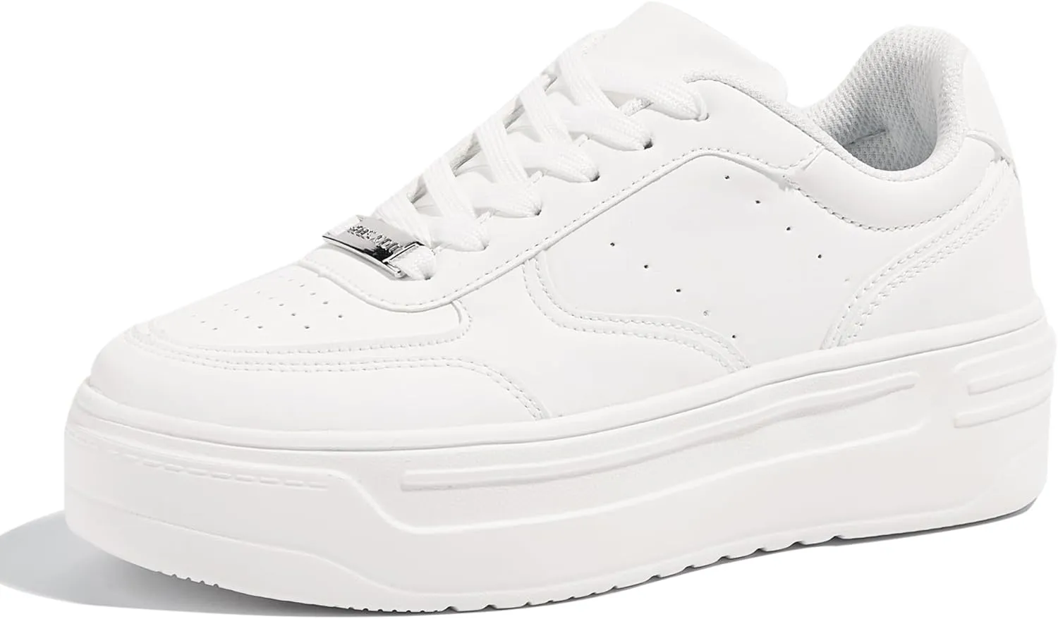 LUCKY STEP Women Platform Fashion Sneakers Chunky Faux Leather Thick Sole Comfortable Lightweight Casual Tennis Walking Shoes