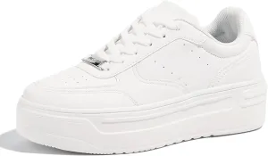 LUCKY STEP Women Platform Fashion Sneakers Chunky Faux Leather Thick Sole Comfortable Lightweight Casual Tennis Walking Shoes