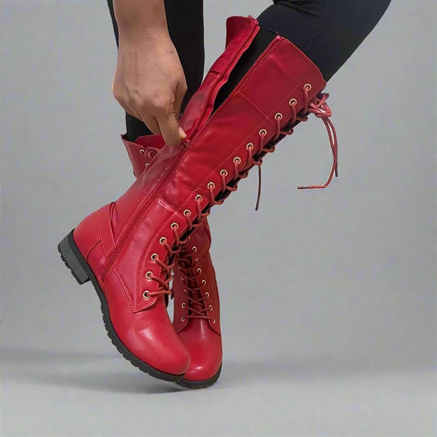 Mango 27 Womens Knee High Buckle Riding Boots