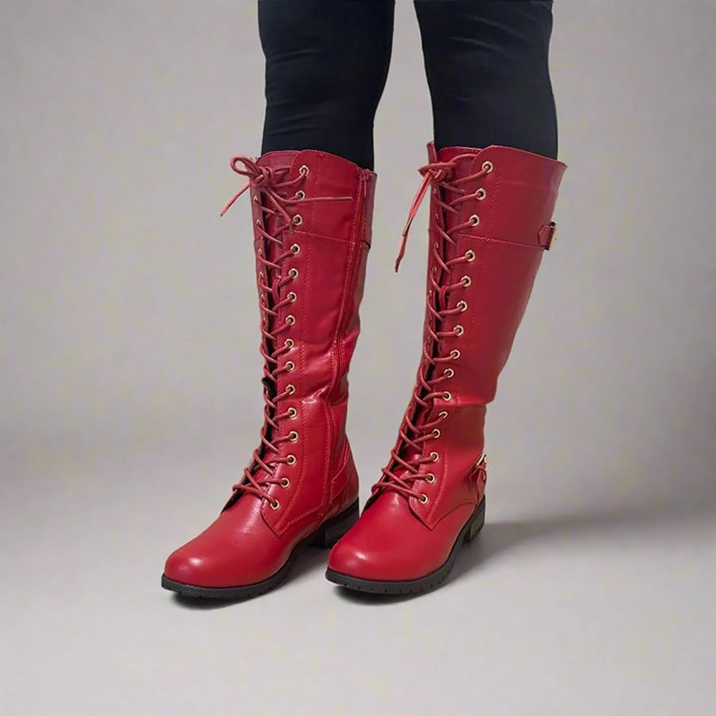 Mango 27 Womens Knee High Buckle Riding Boots