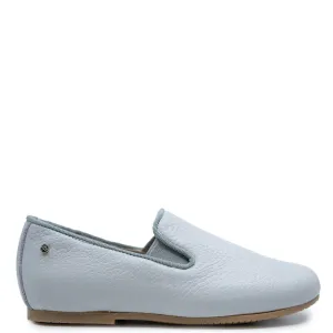 Manuela Light Gray Pebbled Smoking Loafer