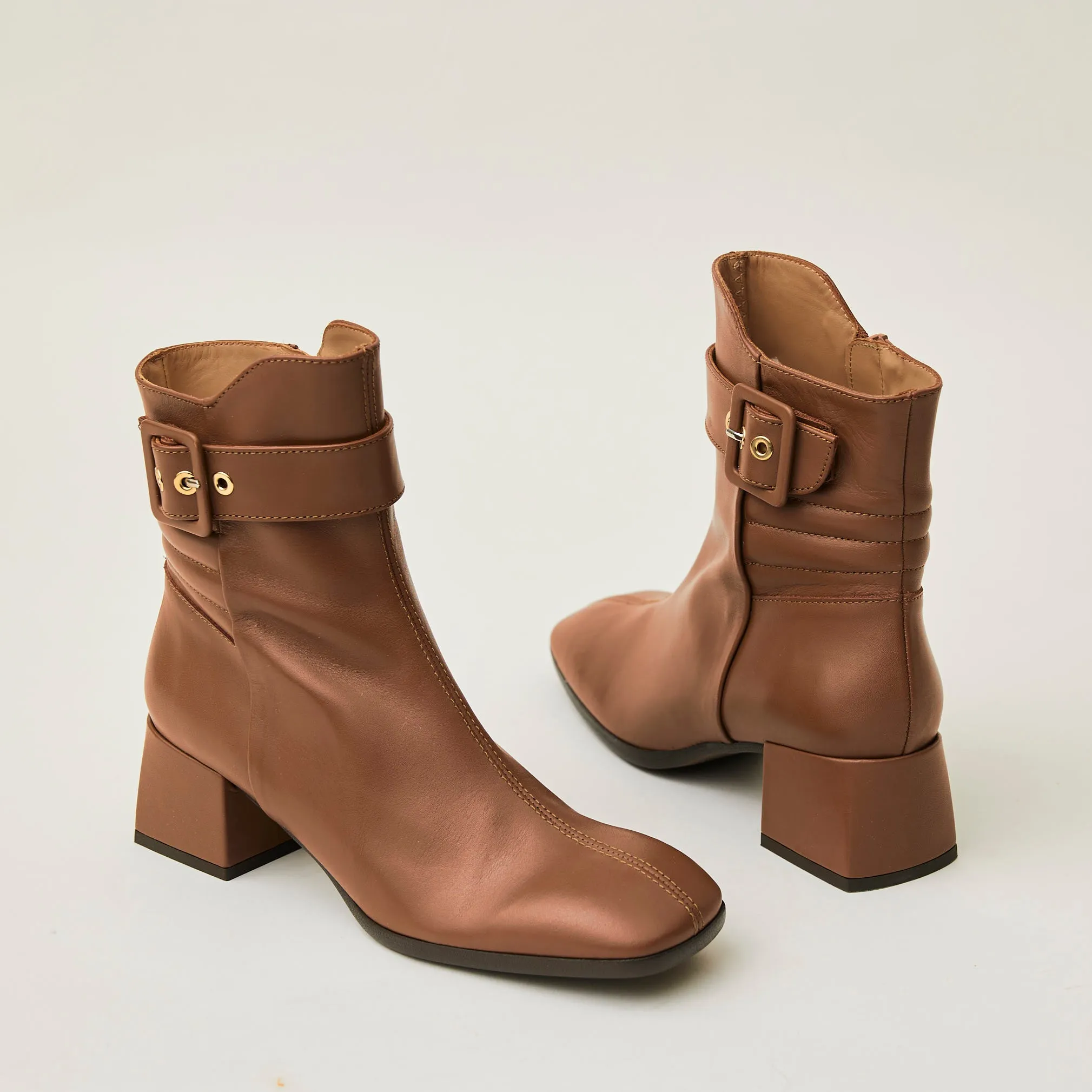 Marian Tan Leather Ankle Boots
