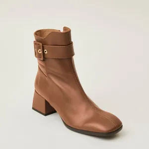 Marian Tan Leather Ankle Boots