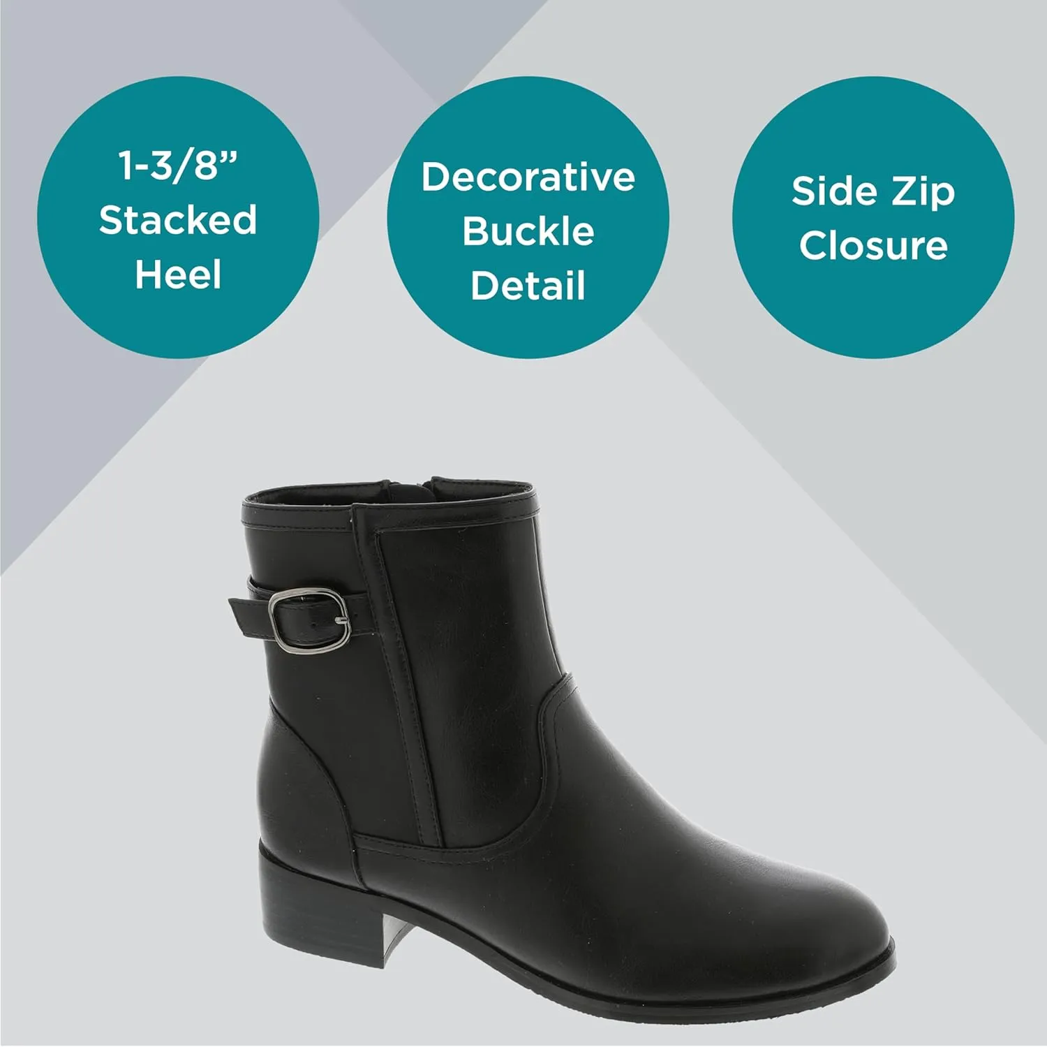 Masseys Women's Millie Ankle Boot with Buckle Detail