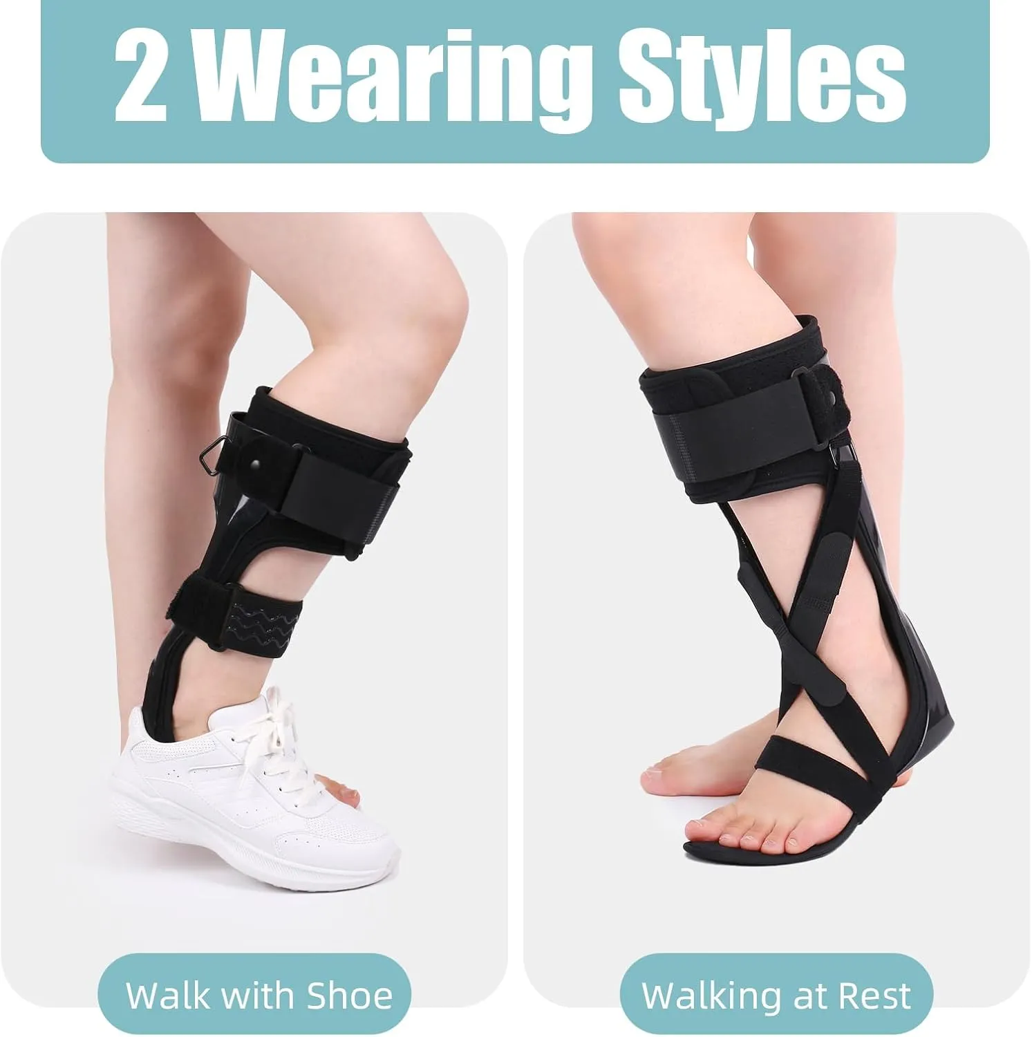 Medical AFO Foot Drop Brace Ankle Foot Orthosis Drop Foot Stabilizer Support for Walking with Shoe for Men and Women for Stroke, MS, Hemiplegia Foot Drop, ALS (Large-Right)